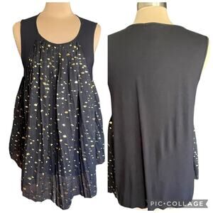 August Silk Sleeveless Black Top Chiffon Size LG Whimsigoth Fairy Grunge Witchy